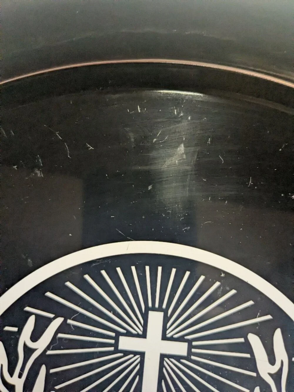 Jägermeister Bar Serving Tray 14-Inch Round Stag Logo Black Silver Metal